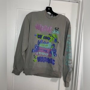 Virgil Normal Gray Sweatshirt with Graphic Print
